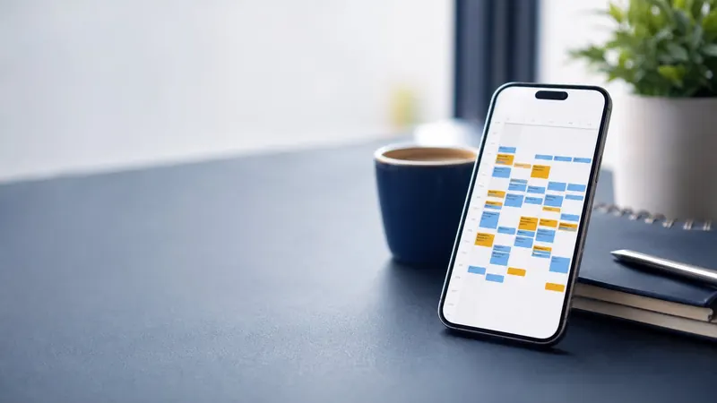 Phone showing a full calendar of appointments
